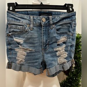 Aeropostale ripped denim shorts high waisted midi